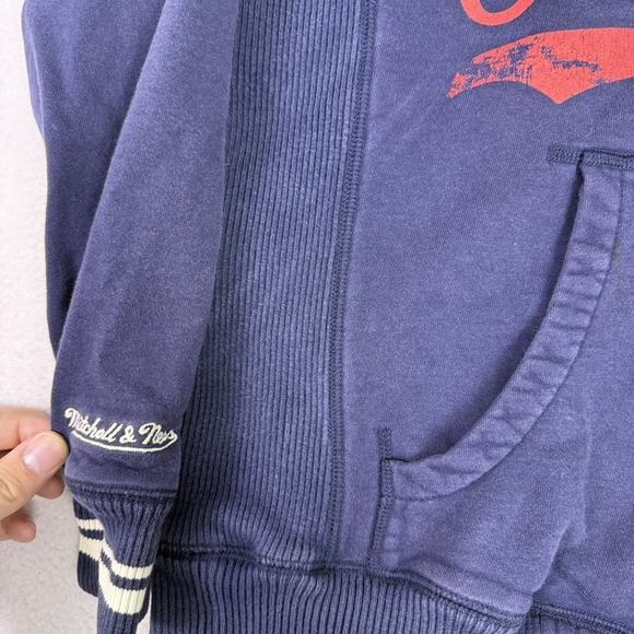 Mitchell & Ness St Louis Cardinals Full Zip Hoodie Small Blue Distressed MLB - Picture 4 of 9